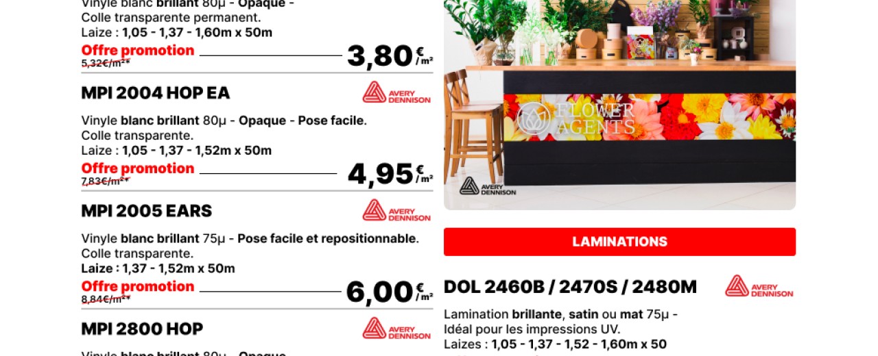 Bonne nouvelle : Notre promotion sur les films polymères Avery Dennison continue !