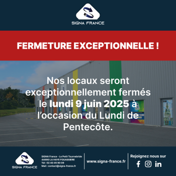 Fermeture exceptionnelle Lundi de Pentecôte