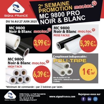 2e SEMAINE DE PROMO MACTAC 9800 PRO Noir & Blanc et POLI-TAPE
