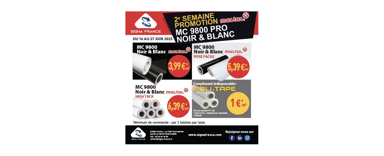2e SEMAINE DE PROMO MACTAC 9800 PRO Noir & Blanc et POLI-TAPE